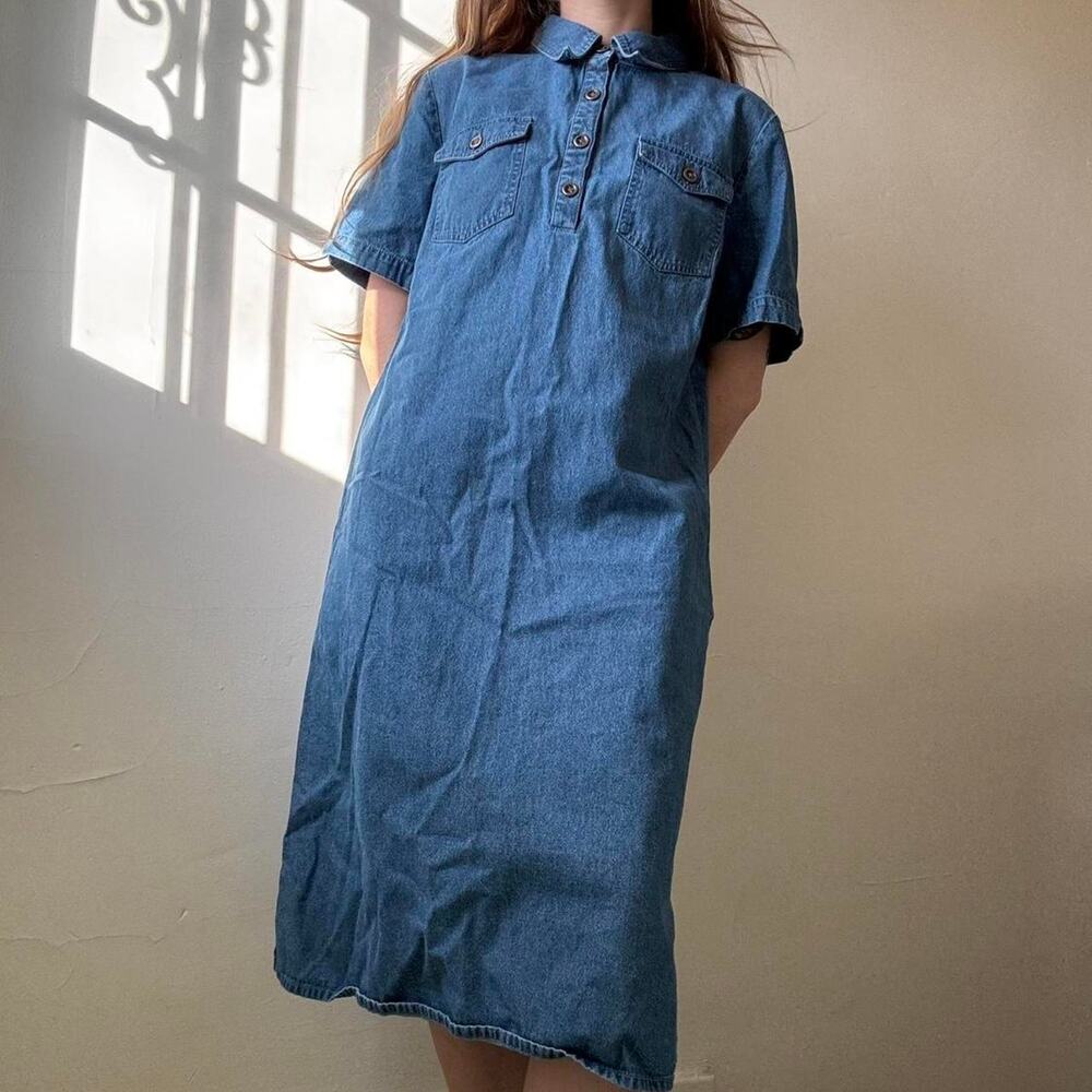 Vintage Draper’s & Damon’s Denim Dress Small Cotton Collared